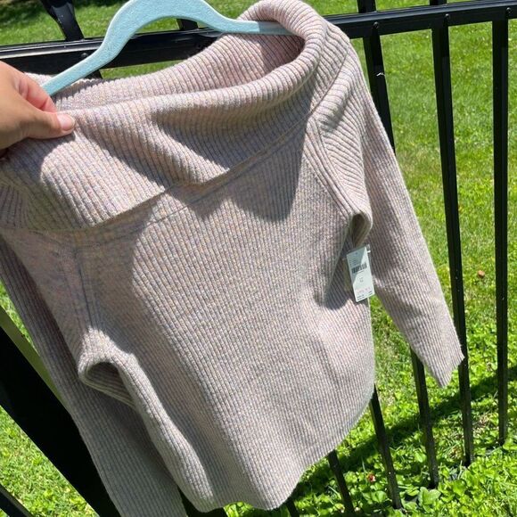 Anthropologie Shimmer Off the Shoulder Cashmere Sweater NWT - Picture 3 of 8